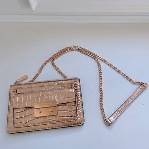 Michael Kors Sloan crocodile rose gold crossbody